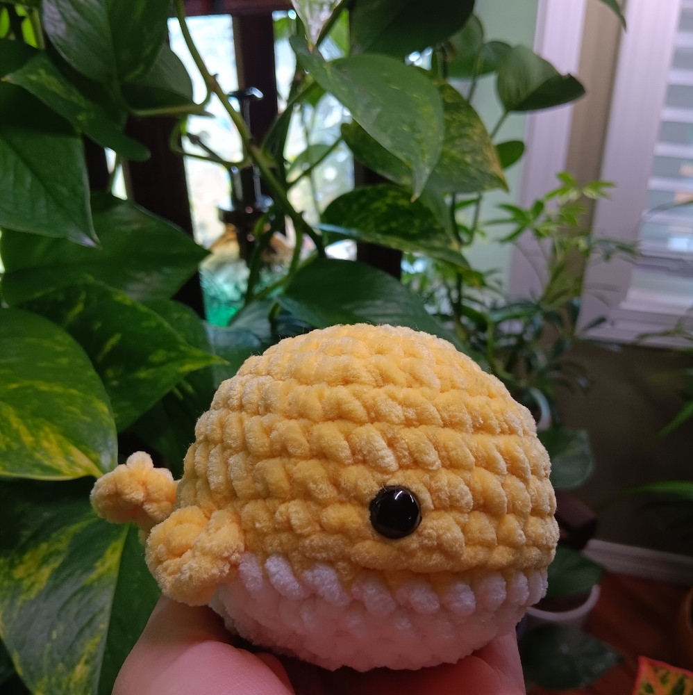 Crochet Mini Yellow Whale: Handmade